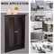 Corner Storage Cabinet Freestanding Floor Cabinet Bathroom w/ Shutter Door Grey\Brown